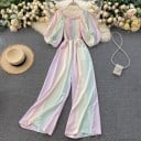 Randig jumpsuit för kvinnor B868 4