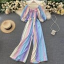 Randig jumpsuit för kvinnor B868 5
