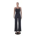 Randig jumpsuit för kvinnor med rosett 4