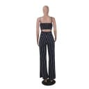Randig jumpsuit för kvinnor med rosett 5