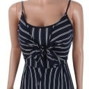 Randig jumpsuit för kvinnor med rosett 8