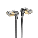 360° otočný ethernet kabel CAT8 40Gbps 2000MHz 50cm dvojitě stíněný 32AWG černo zlatý RJ45 pravý úhel pro notebook router PS4 1