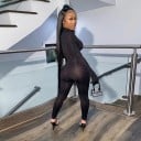 Genomskinlig jumpsuit för kvinnor med dragkedja 5