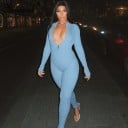 Blå passformad jumpsuit för kvinnor med dragkedja 2