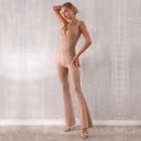 Bodycon jumpsuit för kvinnor med dubbla remmar 4