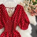 Prickig jumpsuit för kvinnor med korta ärmar 14