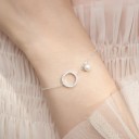 Kedjearmband för kvinnor med ring och pärla 1