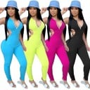Sexig jumpsuit för kvinnor med dragkedja 5