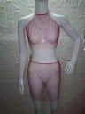 Top corto y falda de malla para mujer 3