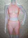 Top corto y falda de malla para mujer 6