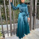 Formell satin jumpsuit för kvinnor 2