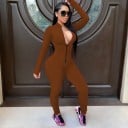 Sport jumpsuit för kvinnor med dragkedja 5