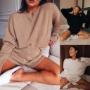 Suéter y pantalones cortos de mujer 6