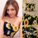 Bluză fără bretele pentru femei, cu floarea-soarelui 2