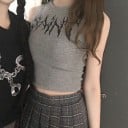 Camiseta sin mangas de mujer, color gris 4