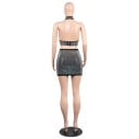 Dámský třpytivý crop top a sukně 6