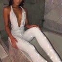 Glittrig jumpsuit för kvinnor 7