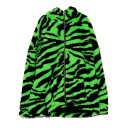 Damsk plyschjacka med zebramönster och huva Löst oversize snitt Dragkedja Två sidofickor Polyester och bomull För varje dag 2