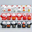 Dekorativ miniatyr lycklig katt 6 st 4