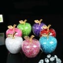Pomme en verre décorative avec des cristaux 10