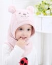 Kindermütze mit Nackenband in Form eines Teddybären J1853 5