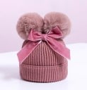 Kinder-Wintermütze mit Pompons A498 4