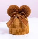 Kinder-Wintermütze mit Pompons A498 6