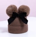 Kinder-Wintermütze mit Pompons A498 7