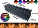 3D atomizovaný krb na vodní páru, délka 100 cm, příkon 120 W, LED s 9 barvami plamene, 6 stupňů výšky, WiFi a dálkový ovladač 5