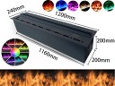 3D atomizovaný krb na vodní páru, délka 120 cm, příkon 150 W, LED s 9 barvami plamene, 6 stupňů výšky, WiFi a dálkový ovladač 5
