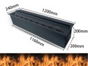 3D atomizovaný krb na vodní páru, délka 120 cm, příkon 150 W, LED s původní barvou plamene, 6 stupňů výšky, WiFi a dálkový ovladač 5