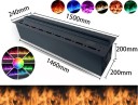 3D atomizovaný krb na vodní páru, délka 150 cm, příkon 200 W, LED s 9 barvami plamene, 6 stupňů výšky, WiFi a dálkový ovladač 5