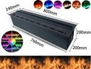 3D atomizovaný krb na vodní páru, délka 80 cm, příkon 110 W, LED s 9 barvami plamene, 6 stupňů výšky, WiFi a dálkový ovladač 3