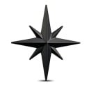 3D Aufkleber für Auto, achtzackiger Stern Metallischer plastischer Emblem mit scharfen Kanten der Spitzen Dekoration für die Karosserie 1