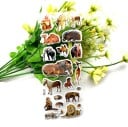 3D Aufkleber mit Tieren für Kinder Vorgewölbte Bilder aus PVC mit realistischen Motiven Bögen 17 x 7 cm Verpackung 10 Bögen in zufälliger Auswahl 3