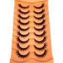 3D Black Volume Artificial Lashes Thick Natural Adhesive False Lashes 9 Pairs 3