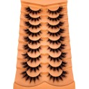 3D Black Volume Artificial Lashes Thick Natural Adhesive False Lashes 9 Pairs 5