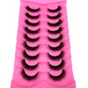 3D Black Volume Artificial Lashes Thick Natural Adhesive False Lashes 9 Pairs 7