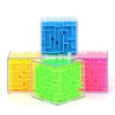 3D bludisko v priehľadnej kocke Hlavolam s guľôčkou ovládanou otáčaním a nakláňaním Kapsová veľkosť 5,2 x 5,2 cm Plast ABS 7
