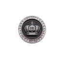 3D Car Sticker with Crown Motif Round Emblem Made of Zinc Alloy with Stone Trim Decoration for Fuel Cap and Body Diameter 4.8 cm 1