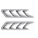 3D Car Stickers Imitation of Air Vents Pair of Decorations for Bonnet or Wing Grey Design with Three-Dimensional Effect Dimensions 40 x 10 cm 2