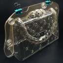 3D Chocolate Mould in the Shape of a Handbag Two-Part Transparent Mould with Quilted Pattern and Twisted Handle Plastic 16.5 x 10.5 x 7 cm 1