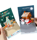 3D Christmas and New Year Paper Card Foldable 3D Greeting Card with Various Designs Elegant Handmade Decorative Festive Card 2