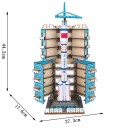 3D drewniane puzzle Długa rakieta marszowa 27,3 x 17,6 x 44,2 cm 252 elementy Model wycinany laserowo z drewna z wydrukowaną instrukcją 3D Kosmiczna 2