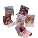 3D felicitare de Crăciun și Anul Nou din hârtie Felicitare pliabilă 3D cu diverse motive festive Felicitare decorativă elegantă, realizată manual 2