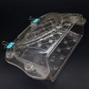 3D forma na čokoládu ve tvaru kabelky Dvoudílná průhledná forma s prošívaným vzorem a krouceným uchem Plast 16,5 x 10,5 x 7 cm 4