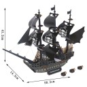 3D Holzpuzzle Piratenschiff 58,2 × 14,3 × 41,2 cm 141 Teile Laser-geschnittenes Modell Handmontage mit 3D Anleitung Realistische Dekoration und Geschenk 2