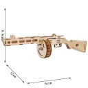 3D houten puzzel pistool 61 × 12 × 9,5 cm 55 stukken Laser gesneden model Handmontage met 3D handleiding Realistische decoratie en creatief cadeau 2