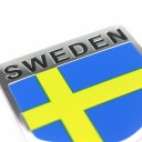 3D-klistermärke Sveriges flagga 3