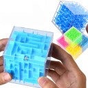 3D labirinto em cubo transparente Quebra-cabeças com bola controlada por rotação e inclinação Tamanho de bolso 5,2 x 5,2 cm Plástico ABS 5
